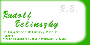 rudolf belinszky business card